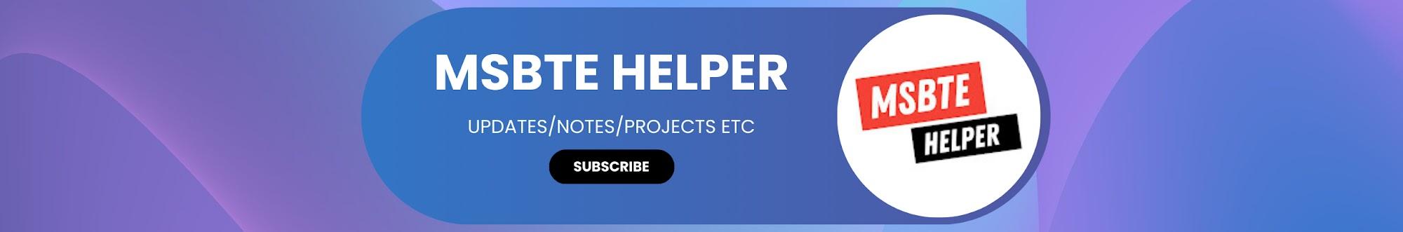 MSBTE Helper