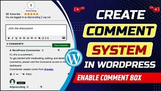 How to create live comment system in WordPress  How to add comment box in WordPress page