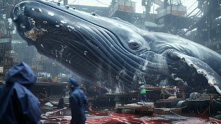 300 Whales Are Killed Every Year Amazing Cutting Technology-Japanese Whale Fishing Industry