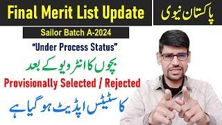 Pak Navy Sailor A-24 Final Merit list Update - Pak Navy Latest Update - Final Merit list 2024