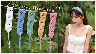 Crochet Floral Lace Headband Tutorial  Chenda DIY