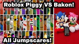 ROBLOX PIGGY VS BAKON ALL JUMPSCARES REACTION