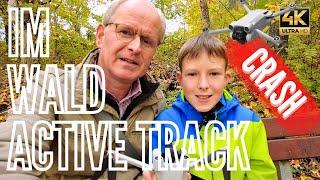 Crash gegen Kopf  Active Track im Wald  DJI Mini 3 Pro  Herbst  4K