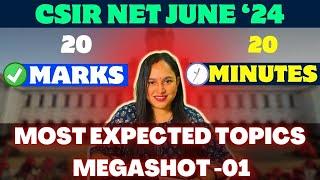 20 Marks in 20 MinutesMost Expected Topics Megashot 1CSIR NET June 2024 NEW INITIATIVE #csirnet