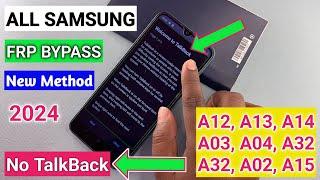 Samsung Frp Bypass TalkBack Not Working 2024  Samsung A15A03A04A02A32A12 Frp UnlockBypass