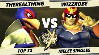 GOML X - TheRealThing Falco Vs. Wizzrobe Captain Falcon Smash Melee - SSBM