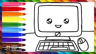 Drawing and Coloring a Cute Computer ️ Drawings for Kids