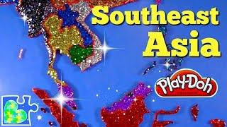 Southeast Asia Map for Kids Super Fun Educational Play-Doh Puzzle