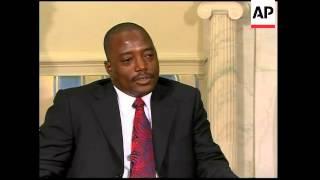 Pres Bush meets DRC Pres Joseph Kabila in Oval Office