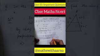 Day10  Important Question in the fig. ΔABC DEBC then find the value of c  # shorts  #maths