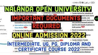 NOU Admission Document Requirements Admission 2022 All Courses