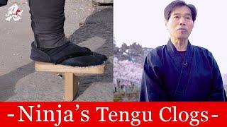 Ninja Training Methods using Tengu clogssingle-toothed clogs