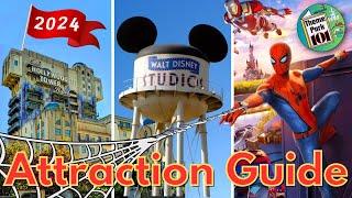 Walt Disney Studios ATTRACTION GUIDE - 2024 - Disneyland Paris Resort - ALL RIDES & SHOWS