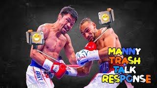 Manny Pacquiao Response to Trash Talking Keith Thurman  FACE TO FACE  FAN MADE 