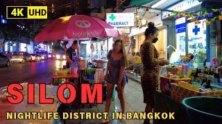 4K UHD Walking around Silom Area in Bangkok  Commercial and Nightlife District in Bangkok