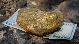 Finding BIG gold with the Fisher Gold Bug 2 - Dredge Tailing Pile two pound NuggetSpecimen