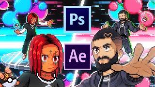 Create Animated Pixel Visualizers  Music Videos  Animations Pokemon Style  Adobe Ps  Ae Tutorial