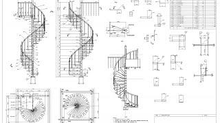 Circular stairs elevation in Autocad