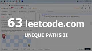 Разбор задачи 63 leetcode.com Unique Paths II. Решение на C++