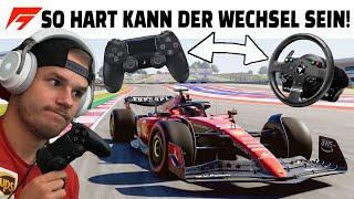 So schwer kann der Wechsel zwischen Controller & Lenkrad in Rennspielen sein...