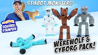 Stikbot Monsters Series Werewolf and Cyborg Figures NEW Zing Pack Review