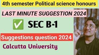 Cu 4th sem Political science honours SEC B-1 Suggestions 2024  Calcutta University exam Questions