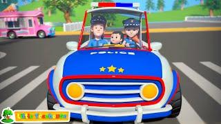 Roues sur la voiture de police - Comptine pour enfants