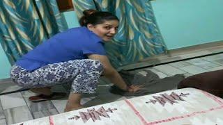 Sapna Choudhary Viral Videoहरियाणवी क्वीन सपना चौधरी का देसी अंदाज फर्श पर पोछा लगाते वीडियो वायरल