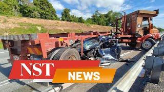 Man survives horror crash with trailer that crushed car