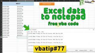 transfer Excel data to notepad using vba - vbatip#77