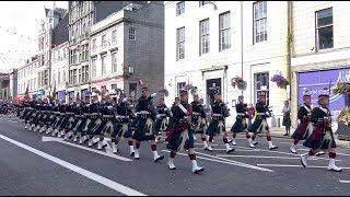 The Highlanders Royal Regiment of Scotland homecoming parade through Aberdeen Sept 2017 - 4K