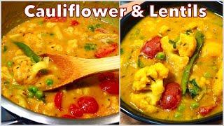 DELICIOUS YELLOW LENTIL RECIPE With Cauliflower EASY & QUICK   Gobi Moong Dal