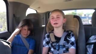 Little girl upset because her Big brother wont give her a hug and a kiss at school. Part 1