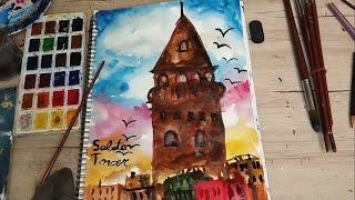 Unbelievable Galata Tower Drawing - Watch as Art Comes to Life