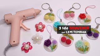 3 Ide Kreatif Gantungan Kunci & Bros dari LEM TEMBAK  Cocok untuk souvenir  DIY Glue gun keychain