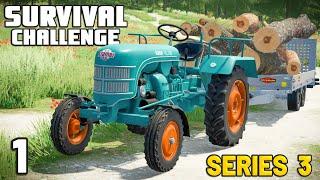 STARTING WITH $0 CAN WE FINISH WITH $10000000?  Survival Challenge  Farming Simulator 22 - EP 1