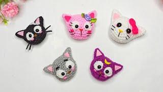 Kitten magnet  crochet brooch for 40 min symbol 2023. Knitted toys. Crochet cat  amigurumi