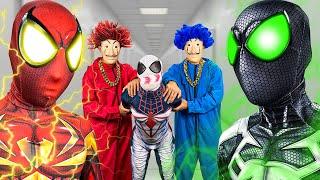 TEAM SPIDER-MAN vs BAD GUY TEAM  LIVE ACTION STORY 7 - FLife vs