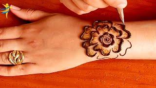 Easy Beautiful Mehndi design  How to apply Simple Mehndi  Mehndi design for beginners step by step