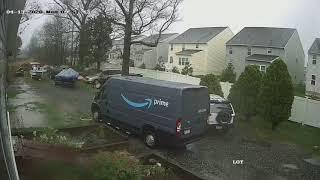 4132020  10 50AM Amazon Driver Goes Mudding off Driveway