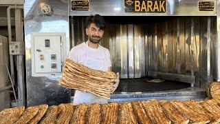 Baking Bread  Baking Iranian Bread  Cooking Barbari Bread in Tehran Iran