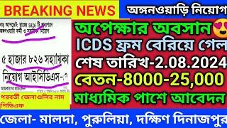 icds recruitment 2024wb Anganwadi requirements 2024wb icds helper Vacancy