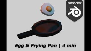 Low Poly Blender Egg and Frying Pan Tutorial 4 Minutes  Beginner