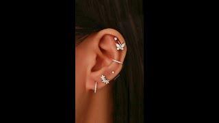 Pretty Butterfly Ear Curation Ideas Piercing Ideas Earrings Jewelry for Cartilage Helix Tragus Daith