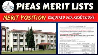 PIEAS University Merit Lists 2024  Minimum Aggregate Positions Required for Admissions