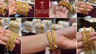 Tanishq 22k very light weight to bridal  Gold kada bangles starts at 23 gm with weight & price