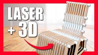 Cómo construir TU PROPIO SILLÓN PERSONALIZADO con CORTE LÁSER + IMPRESIÓN 3D *Creality Falcon 2*