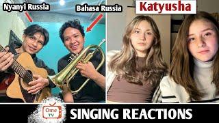 Mereka Terkejut 2 kali ketika Dinyanyiin Lagu & ngobrol pake bahasa mereka  SINGING REACTIONS OmeTV