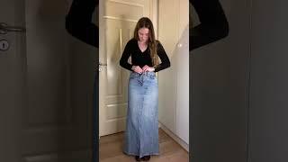 tailored my old jeans into a maxi skirt #diy #fashion