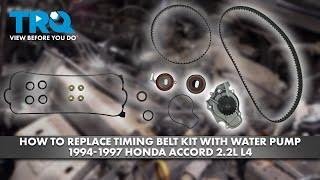 How to Replace Timing Belt Kit with Water Pump 1994-1997 Honda Accord 2.2L L4